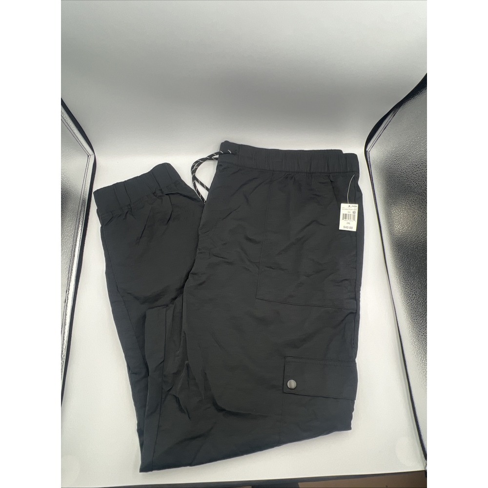 NWT Edgar + Ash Pants Mens 2XL Black Jogger Fleece Drawstring‎ Sweatpants